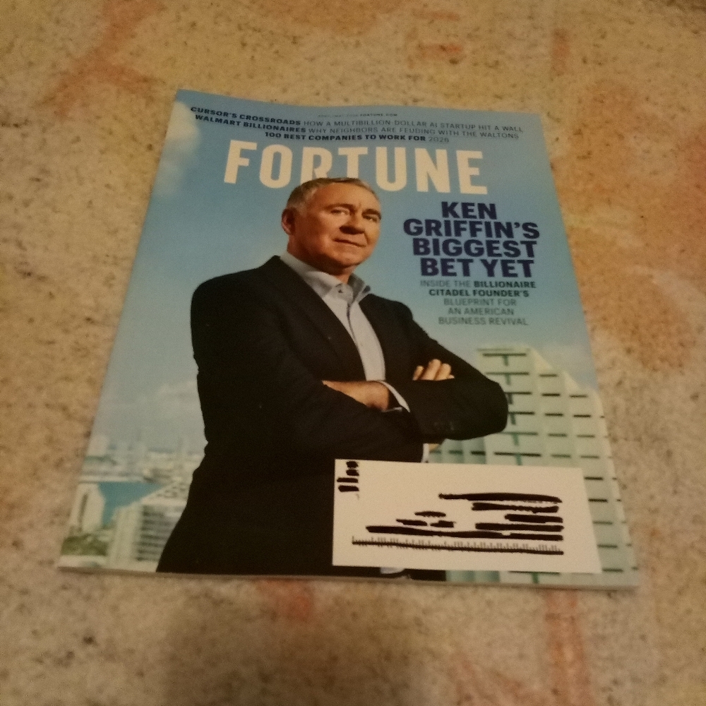 Fortune Magazine Ken Griffin's Biggest Bet Yet April/May 2026